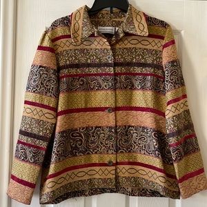 Alfred Dunner Cottage Core Christmas Holiday Shacket Jacket 12 P